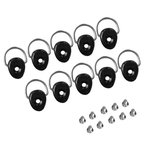 10 anillos redondos en D para kayak, anillos en D con tornillos para barcos de pesca, gancho de respaldo, fácil de usar