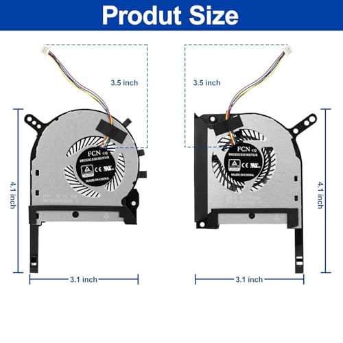 Image of WeFly CPU+GPU Cooling Fan for Asus TUF Gaming (2020) A15 FA506 FA506IV FA506IU TUF 506 IU IV F15 FX506 FX506LI FX506LU FX506IH FX705DT FX505 FX505DT FX505DV FX505DY FX505DU FX505DD FX505GT /GD