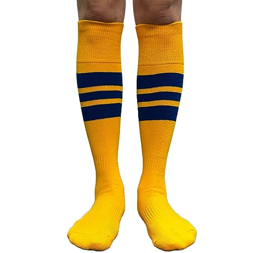 COUVER Men's Cushioned Knee High Sports Striped Socks2