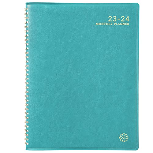 2023-2024 Monthly Planner/Calendar - Monthly Planner From July 2023 - December 2024, Leather Calendar Planners With Tabs, Twin-Wire Binding And Double Side Clear Inner Pocket, 9" X 11", Plain/Blank Writing Blocks #TOP10
