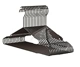 Kleiderbügel aus Metall, 3 mm dick, rutschfest, platzsparend, für Hemden und Röcke, langlebig, robustes Design, perfekt für ordentliche Aufbewahrung von Kleidung, Schwarz
