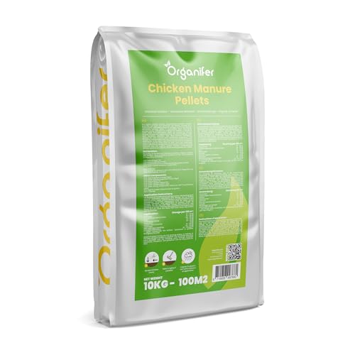 Granulés de fumier de poulet de qualité supérieure - Fumier de poulet - Fumier - Engrais - Engrais organique - Granulés de fumier Jardin - Npk 4-3-3 - Riche en potassium et en phosphate - Organifer