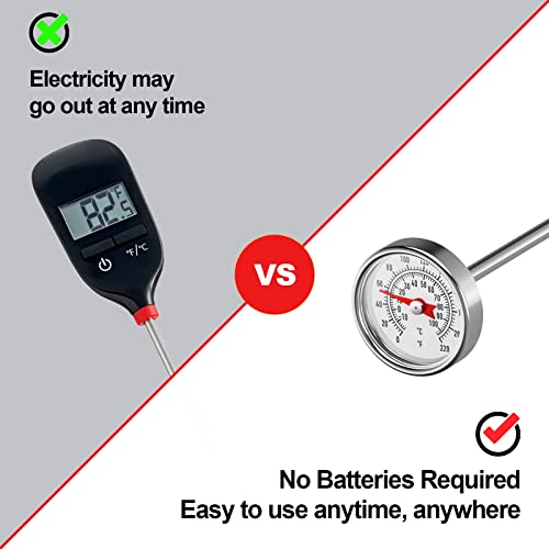 Instant Read Meat Thermometer For Grilling And Cooking, Atimomiao Dial Food Thermometer With 5.5” Probe, Stainless Steel Kitchen Thermometer For Turkey, Bbq, Beef, Milk, Tea, Coffee, Drinks (2-Pcs) #TOP4