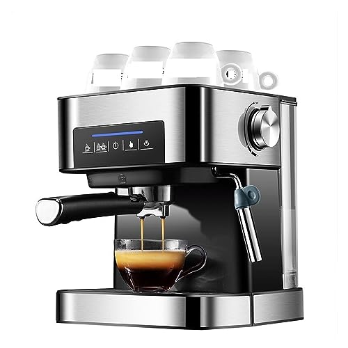 GLJTUO 1,6 L Wassertank Italienische Kaffeemaschine Edelstahlgehäuse Haushalt Kleine Halbautomatische 20-Bar-Hochdruckextraktion Home