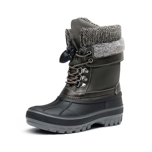 DREAM PAIRS Boys Girls Cold Weather Insulated Waterproof Winter Snow Boots Size 9 M US Toddler KMONTE-1 Black Grey