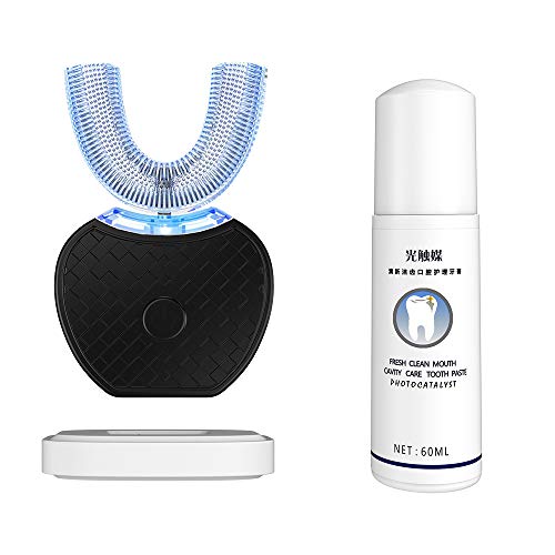 Automatic Toothbrush Manual Toothbrush for Adults Upgraded Teeth Whitening Toothbrush Wireless Charging （Black）