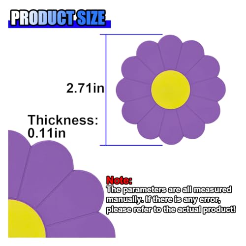 2PCS Portavasos para Auto en Silicona Forma Flor Morado miniatura 2