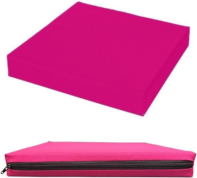 Brillars 4cm Thick Garden Rattan Furniture Seat Pad Waterproof Outdoor Indoor Foam Filled Cushion Water Resistant With Removable Fabric Zipper Cover (Bright Pink, 50 x 50cm / 20" x 20") โ image 1