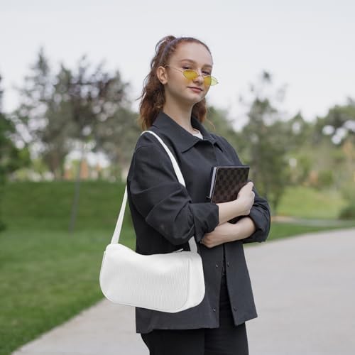 Shoulder Purse, Lightweight Small Shoulder Bags, Large Capacity Crossbody Purse with Long Strap and Zipper for Work, Shopping