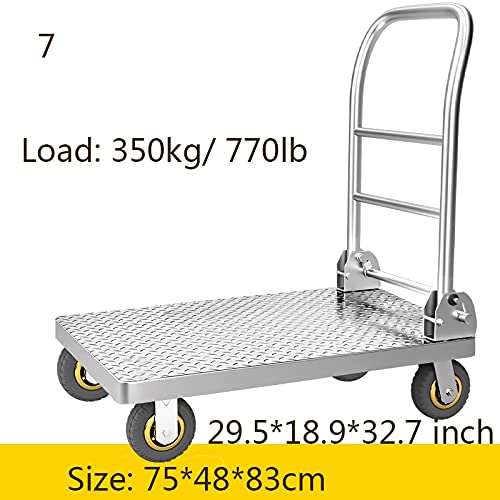 Carrito de mano plegable con ruedas silenciosas y plataforma de acero para mudanzas 5