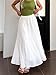 Mieazom Women's Maxi Tulle Skirts Elegant Tiered A-Line Flowy Long Skirt Fashion Elastic High Waisted Fall Winter Dress White L