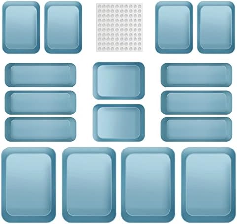 Plastic Drawer Organizer Set, 16PCS Multi-Size Desk Drawer Organizer Trays, Stackable Makeup Drawer Organizer and Storage for Jewelries and Gadgets, Vanity, Dresser, Bathroom Office Kitchen Utensils