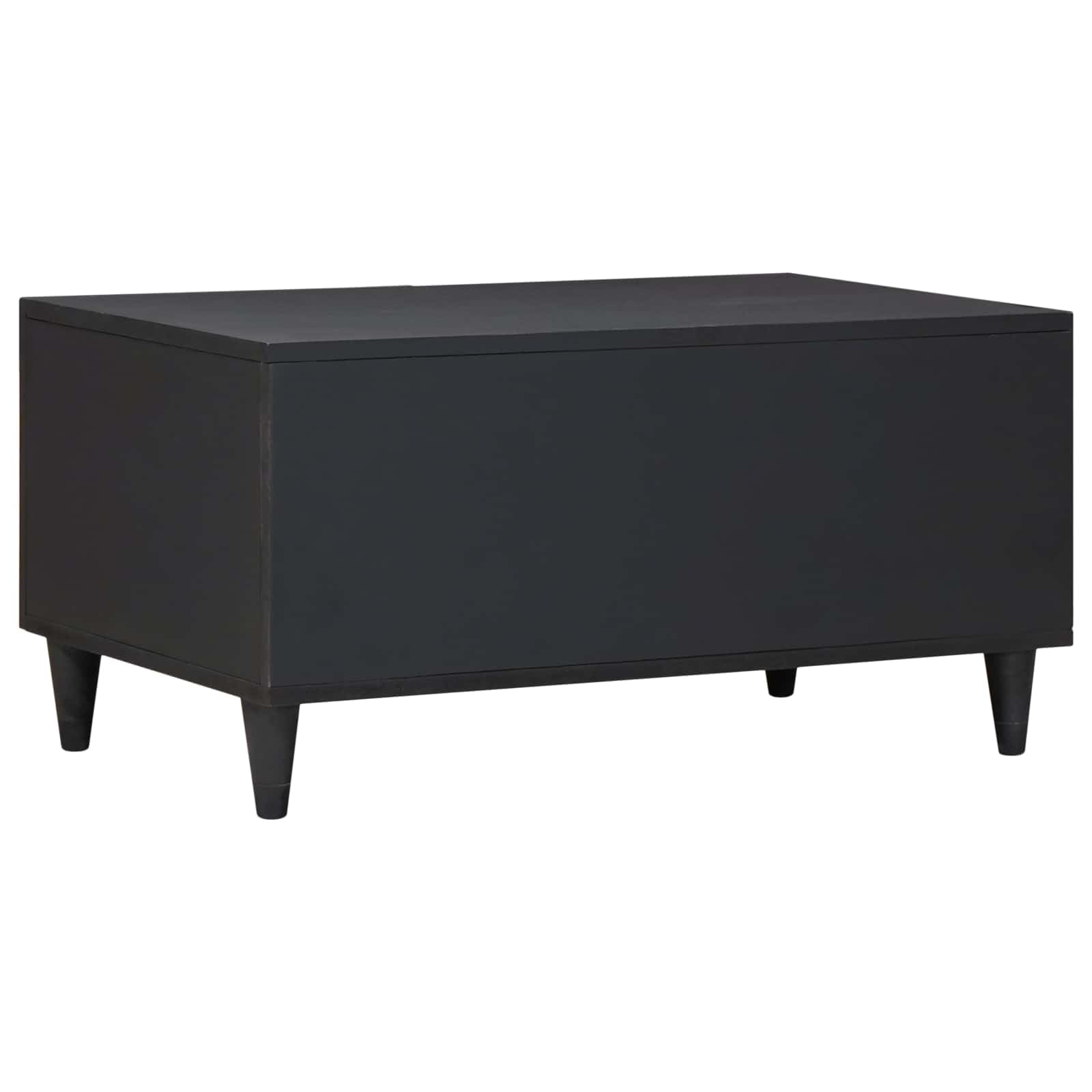 Hothingwell Wielokolorowy stolik kawowy 80x50x40 cm lite drewno mango | Kwiatowe wzory, czarne mosiężne guziki, niska konstrukcja, łatwa pielęgnacja, idealny nowoczesny salon