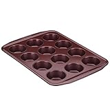 Circulon Nonstick Bakeware 12-Cup Muffin Tin / Nonstick 12-Cup Cupcake Tin - 12 Cup, Red