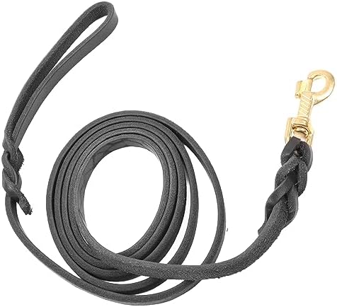 Jiawu Durable Cowhide Leather Dog Leash for Medium Large Dogs, 6.9ft Soft Dog Training Leash with Copper Hook, Long Traction Rope for Walking & Training — view 6