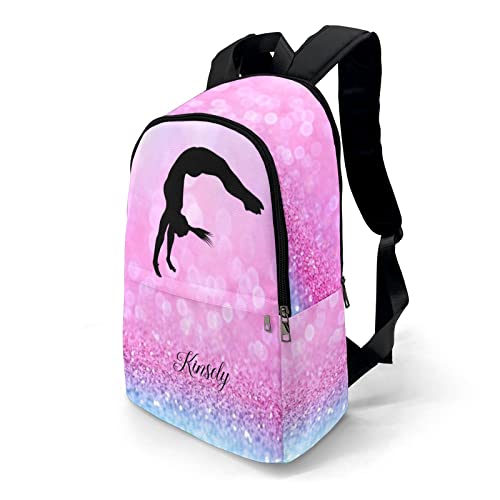 Gymnastics Girl Personalized Casual Backpack Custom Teen Unisex BookBag Colleage for Adult Travel Daypack Bag 17.7 IN3