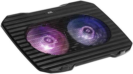 MARSGAMING MNBC23, Calowa Podstawa Chłodząca i Stojak 16", 6 Sterowanych Wentylatorów z Niebieską Diodą LED, Stojak na 6 Pozycji, Stojak na Smartfona, 2 USB 2.0, Czarny
