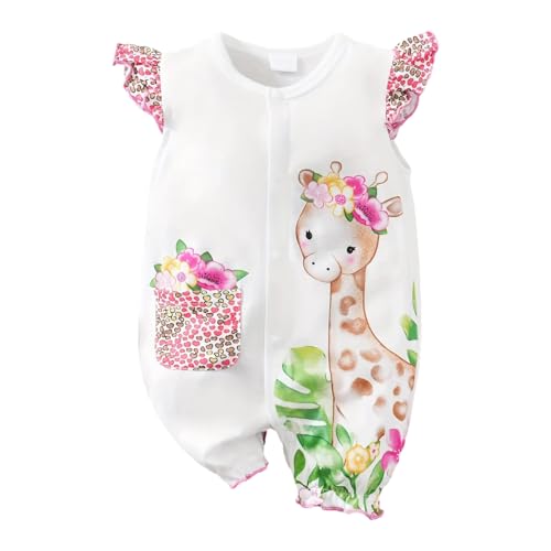 Image of Aoswep Newborn Baby Girl Clothes Summer Outfits Infant Rompers Jumpsuits Bodysuit Cute Infant Baby Clothes Girl