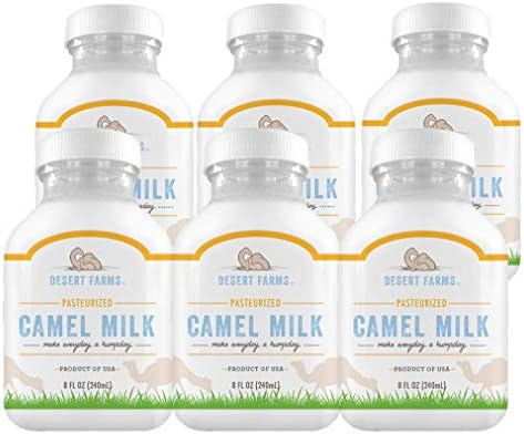 Desert Farms - Organic Fresh Frozen Camel Milk - Fresh Flavor with Health Benefits - Pure & Natural Grade A - Allergen Free Milk from Healthy Camels in Midwest - Made In The USA [6 Pack]
