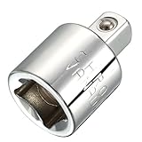 Color: color de plata sourcing map 3/8 Pulgadas (F) A 1/4 Pulgadas (M) Drive Ratchet Socket Adapter Extension Bar, Cr-V