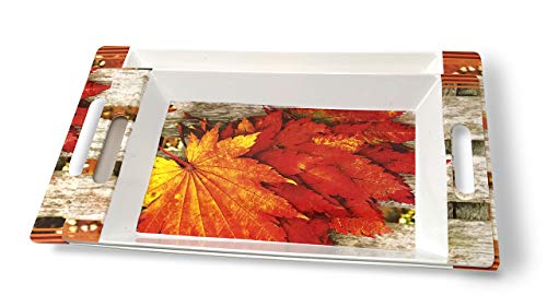 Image of Crystal By UPC Melamine Serving Tray, Set of 2 (Medium and Large Size) Rosseate Series Tray