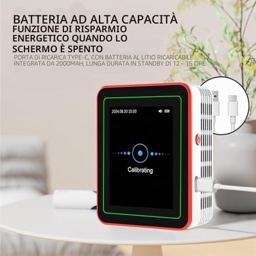 Jeffergarden Monitoraggio della qualità Dell'aria Indoor 18 in 1 CO2 TVOC HCHO PM2.5 PM10 TEMP Tester HUMID DEFFECT, Tester di qualità Dell'aria per Casa con Archiviazione dei Dati a Batteria
