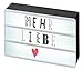 Produktbild moses. 63105, Happy me LED Lichtbox mit Mini-USB-Anschluss | inkl. 120 Buchstaben, Ziffern und Symbolen, Plastik, Schwarz, 10.5 x 15.0 x 4.0 cm
