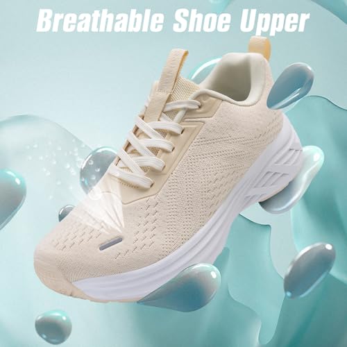 Image of Wide Toe Box Shoes Women Sneakers Extra Wide Width Arch Support Non-Slip Tennis Athletic Ultralight Running Shoes for Women Walking Diabetic Plantar Fasciitis Footwear 6-12