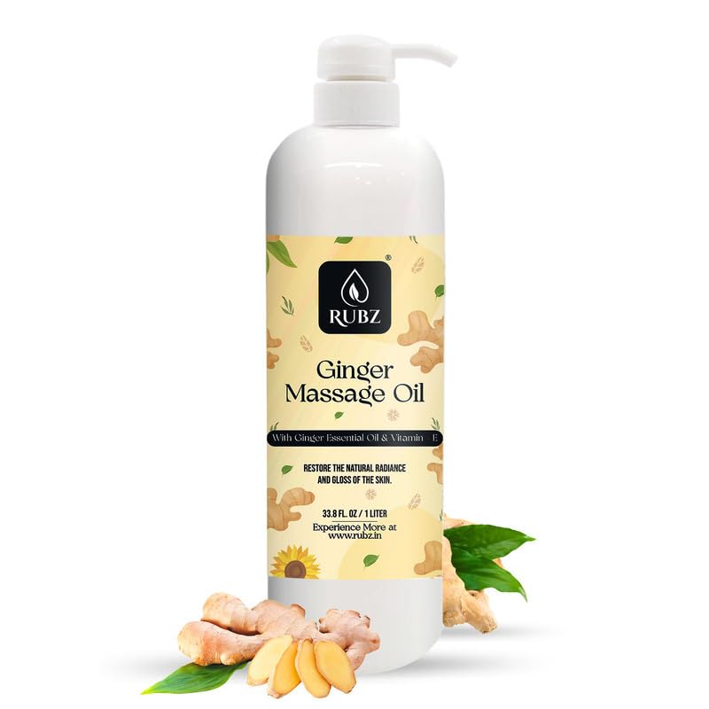 Rubz Ginger Body Massage Oil | Relaxing, Soothing & Destressing Body Massage Oil for Men & Women | Best for Aromatherapy & Full Body Spa | 1 Litre (B0CJGVPG73) Amazon Price History, Amazon Price Tracker