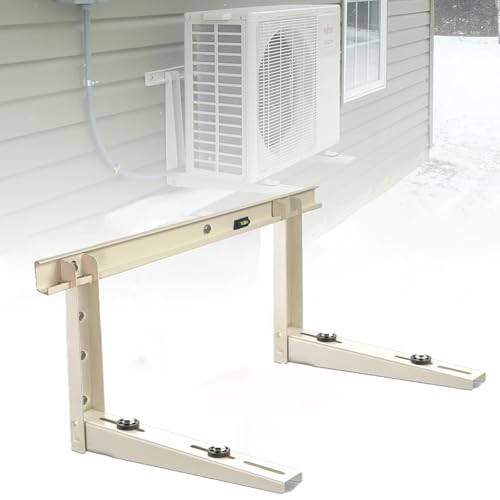 Image of Wall Mounting Bracket for Mini Split AC - Heavy Duty Steel Support for 9,000-36,000 BTU Units - 550lbs Capacity - Rust-Proof Powder Coated, Outdoor Condenser Wall Mount