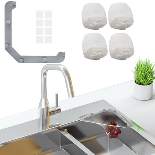 Escurridor triangular para fregadero con 100 bolsas de malla desechables