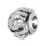 ZUOHUI Ciondoli Drago e Fenice in argento sterling S925 - Perline fai-da-te mitologiche compatibili con Pandora, Biagi, Troll e Chamilia | Creazione di gioielli culturali ipoallergenici