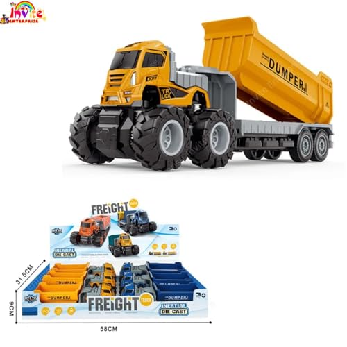 Image of 1:43 Metal Toys Alloy Diecast Truck Set Toy, Diecast Miniature Car Model (Pack Of 1) (Transport Dumper Truck),Assorted
