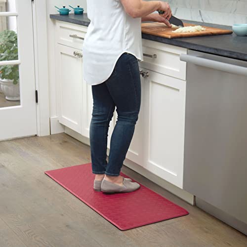 Alfombra de cocina roja Trenton Solace de rombos tradicionales de 17 x 32 pulgadas 3