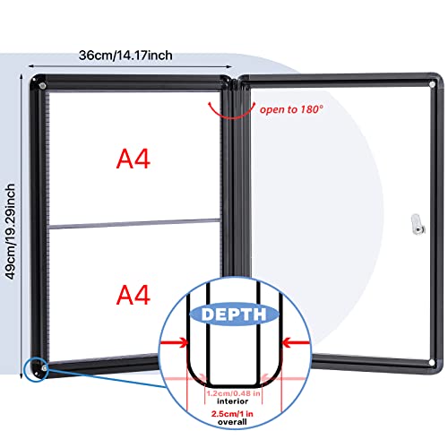 Eversupply Enclosed Changeable Letter Boards Felt Message Board With Locking Door, Grey, Aluminum Frame, 19X14 Inches #TOP1
