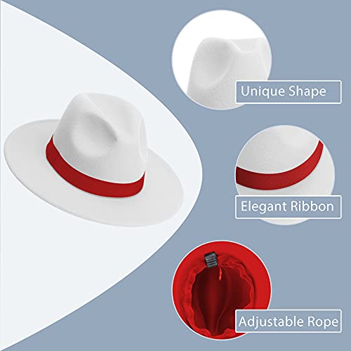 Image of Womens & Mens Fedora Hats, Wide Brim Fedora Hats for Women Men