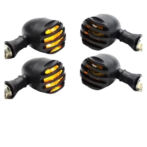 Clignotant moto métallique LED noir avec feu stop universel pour grille de rechange