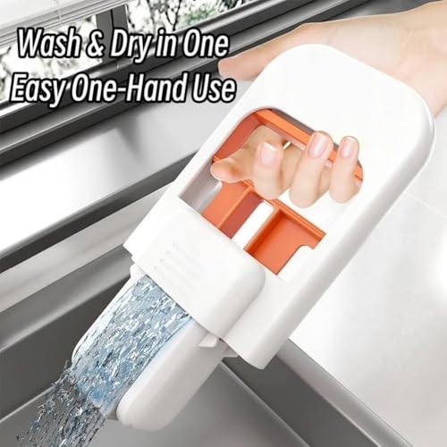 Image of PRM Mini Foldable Desktop Mop, Portable Cleaning Sponge Mop, Wet and Dry Use Self Cleaning System Short Mops, Mini Lazy Hand Wash Short Device for Kitchen & Small Spaces [ Multicolor Pack of 1 ]