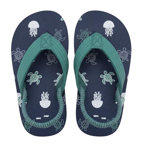 Image of Boys Girls Strap Flip Flops Sandals Cute Cartoon Unicorn Shark Toddler Flip Flop Kids Pool Beach Flat Slide Summer Water Shoes
