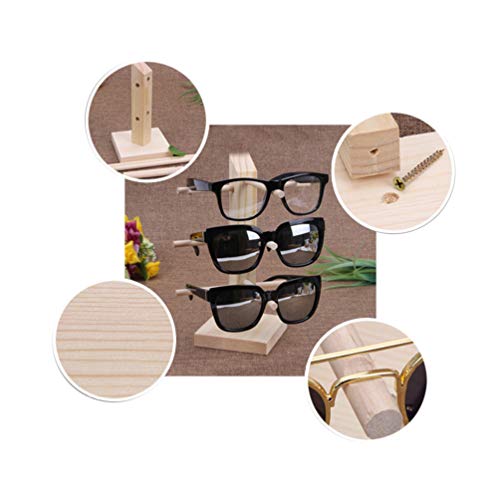 ULTECHNOVO Porta-óculos de Sol de Madeira Com Três Camadas Organizador de óculos E Joalheria Estante