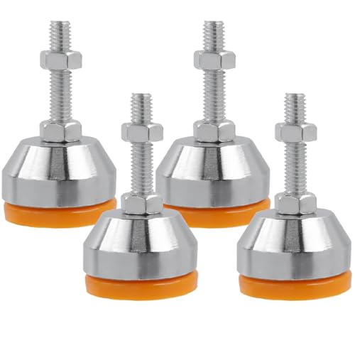 Image of M8x50mm Leveling Feet, 2200 lb Capacity Heavy Duty Adjustable Swivel Furniture Glides, 1.53 Inch Anti-Slip Base, Rubber Feet Levelers for Table, Shelves, Workbench, Cabinet, Machine, 4Pcs