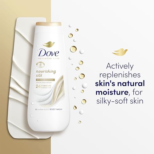 Dove Advanced Care Nourishing Silk Body Wash Body Cleanser shower gel with skin-natural nutrients for instantly silky-soft skin 6x 400 ml - Image 3