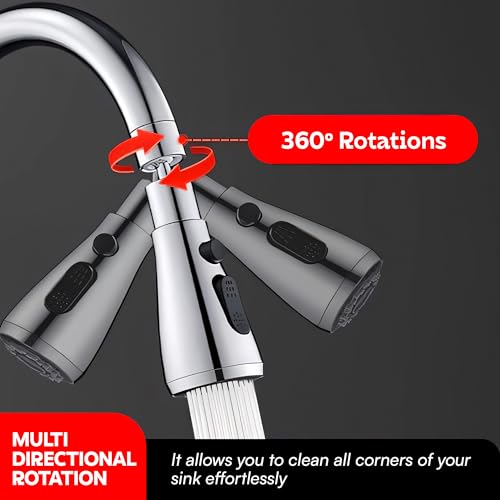 Image of MIORAH Kitchen Tap Extender - 360 Rotating Faucet Extension for Kitchen Sink | Water Saving & Easy Install