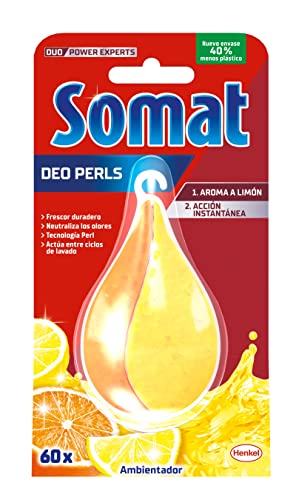 Somat Deo Duo Pearls Ambientador para Lavavajillas, Esencia Limón y Naranja, 60 lavados