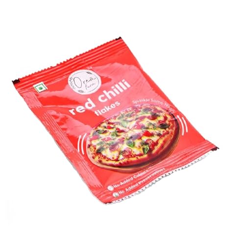 Image of Orea Farm Red Chilli Flakes Sachets 105g - Pack of 15 * 7g - Spicy Seasoning for Meals - Ideal for Cooking and Garnishing - Long Shelf Life - Flavorful Chilli Flakes Sachet Perfect for Home Cooking