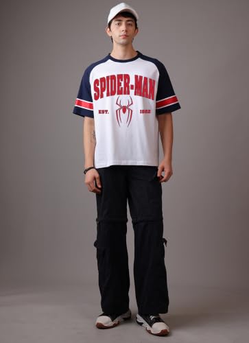 Image of Free Authority Official Marvel Spider-Man Brand New Day Graphic Printed Men's Oversized Fit T-Shirt | Pure Cotton Crew Neck Half Sleeve Casual Summer Tee