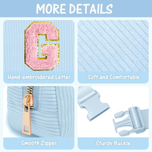 Image of Gitus Birthday Gifts for 10 11 12 13 14 15 16 Year Old Girls Personalized Gifts for Women Initial Fanny Pack Crossbody Bag Belt Bag Cute Preppy Stuff for Teen Girls Teenage Girl Gifts (Icing Blue-G)
