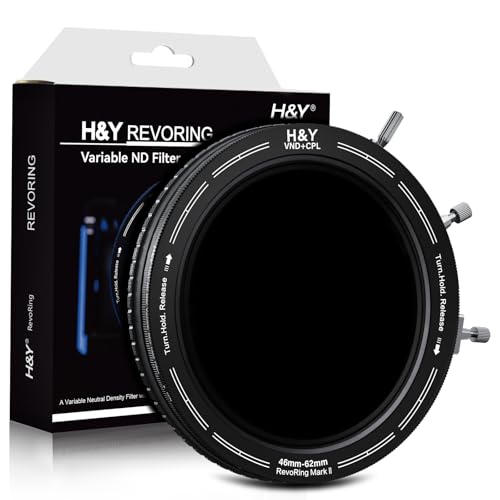 H&Y RevoRing MK? Variable ND Filter, ND3-ND1000 Neutral Density Filter and CPL with Variable Thread Sizes and Locking System 46 49 52 55 58 62mm