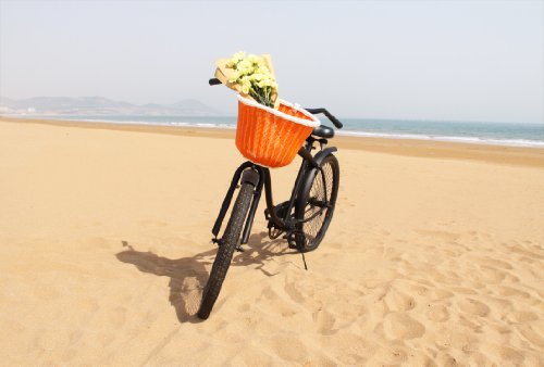 Colorbasket Adult Front Handlebar Bike Basket - Orange with White Trim