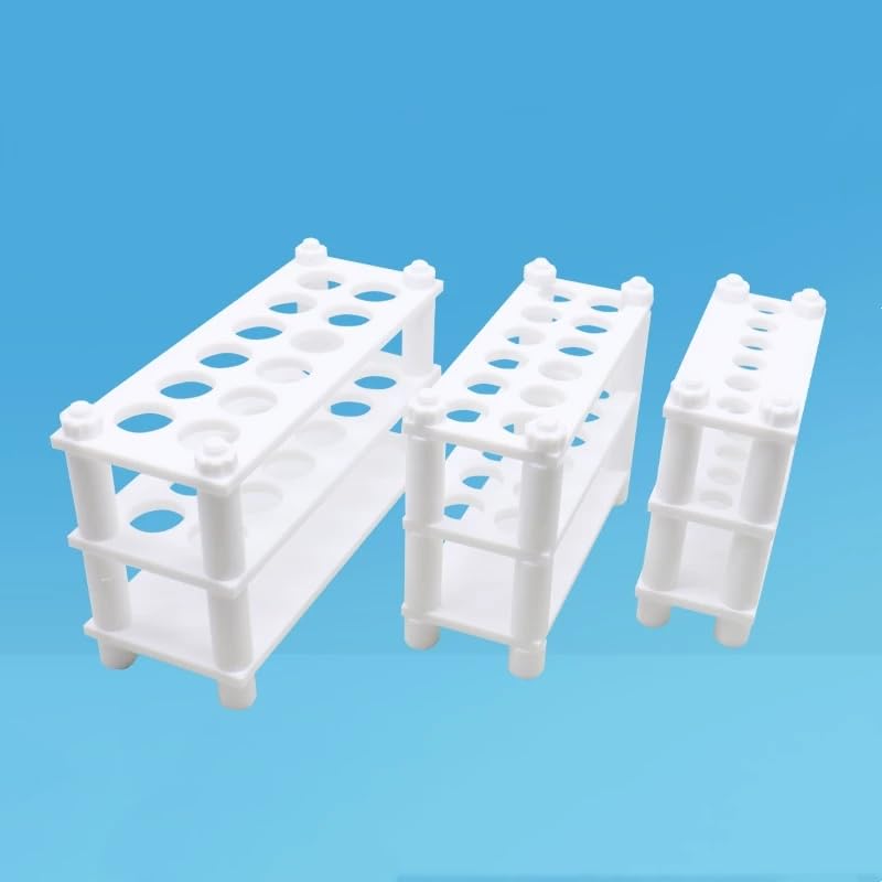 PTFE-Reagenzglasgestell, abnehmbarer Zentrifugenröhrchenhalter | Antihaftbeschichtet, gratfrei; hitzechemikalienbeständig, bis zu 250 °C, for den Laborgebrauch(6 Wells Hole Dia.15mm)